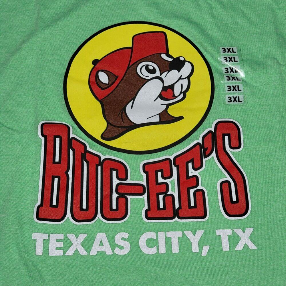 Buc-ee's Graphic SS Neon Green Unisex Tee "Texas City" - Size 3XL NWT